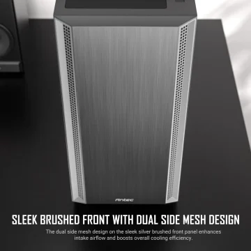 Mid-Tower Atx PC Case with 4 Pwm Fans Dual Mesh Front 2