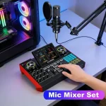 Professional Audio Mixer Sound Card Microphone Set 12 4 | PricZone