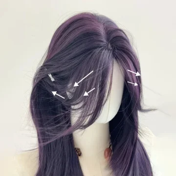 Ashley Dark Purple Wig Female 22Inch Long Hair Curtain 2