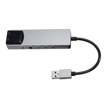 USB External Sound Card Fiber Optic SPDIF 3 Terminal 5.1 2