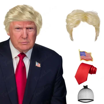 Synthetic Blonde Costume Wig for Adults with Funny Stickers 1 | PricZone