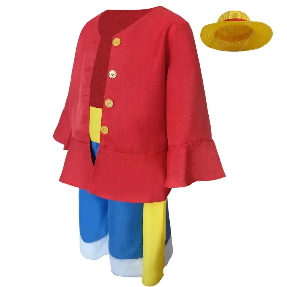 Anime Luffy Cosplay Costume Straw Hat Red Jacket Adult Kids 3 | PricZone Anime Luffy Cosplay Costume Straw Hat Red Jacket Adult Kids 3 | PricZone