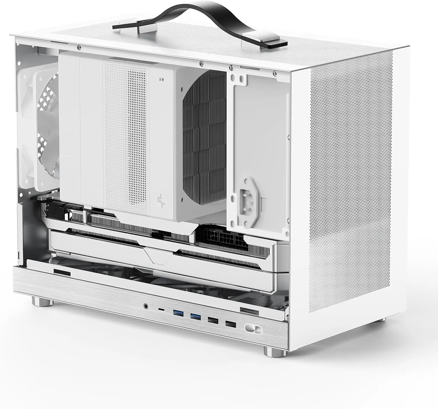 White Micro-Atx Gaming PC Case 16.8L Compact Build Supports 7