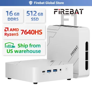 Firebat F1 PC Amd Ryzen 5 7640Hs Ddr5 16Gb RAM 512Gb SSD 1