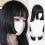 Natural Long Straight Synthetic Wig with Bangs Lolita