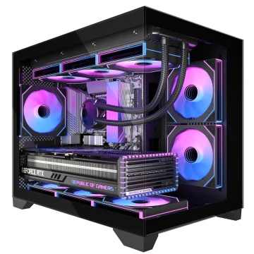 Micro-Atx Gaming PC Case with 270° View Tempered Glass 1