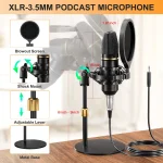 Podcast Microphone Bundle with Live Sound Card Audio Mixer 5 | PricZone