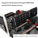 4 Bay NVMe PCIe x16 M2 SSD Adapter Card 4 | PricZone
