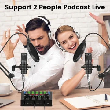 Podcast Equipment Bundle for 2 Audio Interface with Voice 2