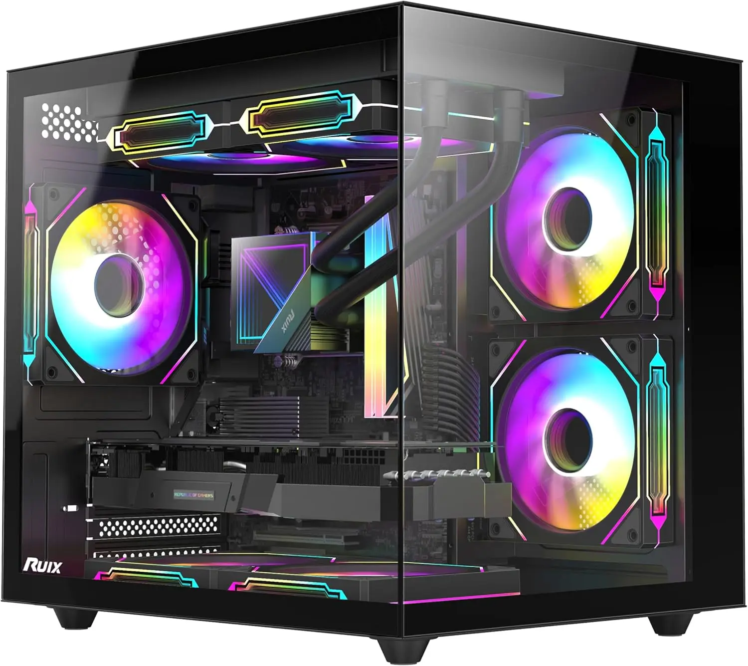 MAtx MiniTower Gaming Case with 3 Argb Fans Tempered 1 | PricZone M Atx Mini Tower Gaming Case with 3 Argb Fans Tempered 1 | PricZone