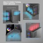 Micro Atx Gaming Case with 6 Pwm Fans Argb Lighting 4 | PricZone