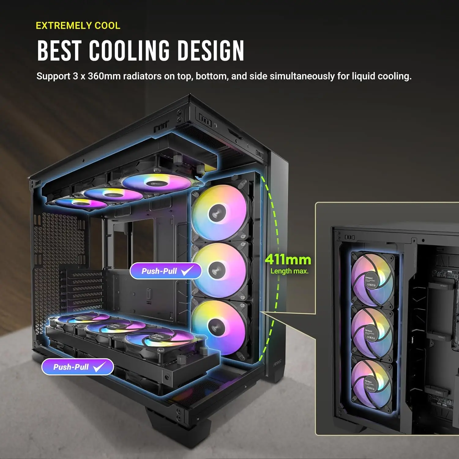 Dual-Chamber Full-Tower E-ATX PC Case with Toolless Design 11