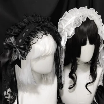 Original Lolita Bridal Veil Versatile Headband Gothic Dark 2