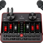 Podcast Microphone Bundle with Live Sound Card Audio Mixer 1 | PricZone