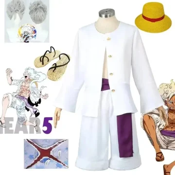 Anime Gear 5 Nika Straw Hat Boy Costume Luffy Cosplay 1