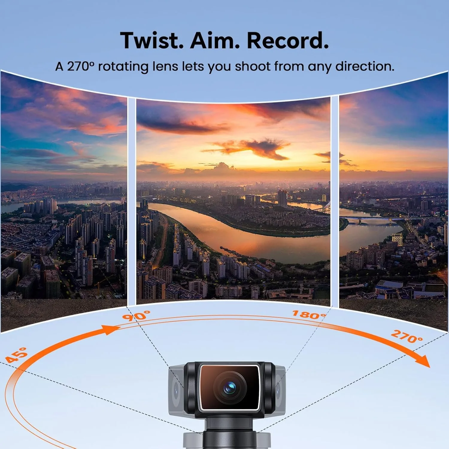 5K Body Camera with 270° Rotating Lens and External Mic 13