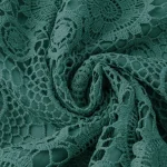 Plus Size Lace V Neck A Line Dress with Scallop Trim 4 | PricZone