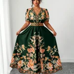 Plus Size Bohemian Floral VNeck Maxi Dress 1 | PricZone Plus Size Bohemian Floral V Neck Maxi Dress 1 | PricZone