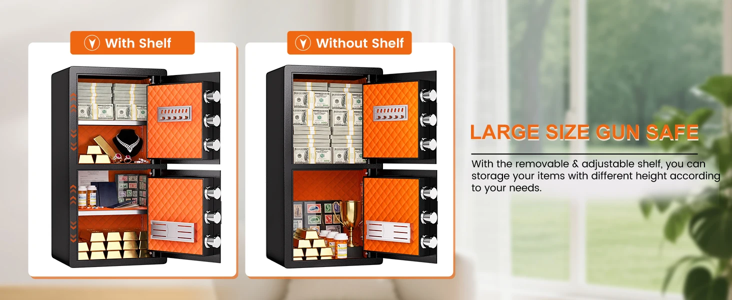 Heavy-Duty Large Capacity Safe with Hidden Knob and Dual 10