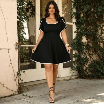Lace Sleeveless V-Neck Cocktail Dress Plus Size 2