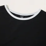 Plus Size Black T Shirt Dress with White Trim Collar 5 | PricZone