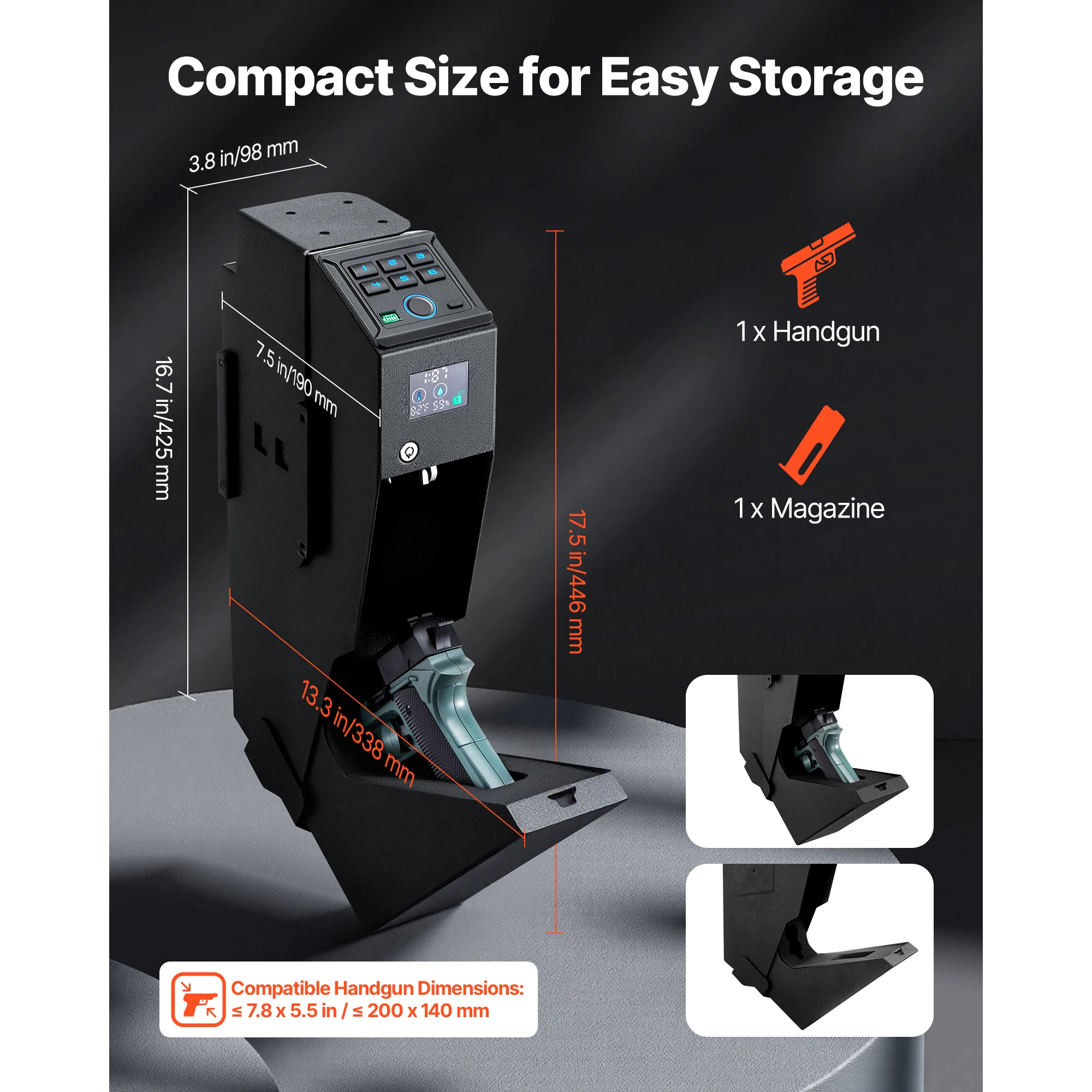 3Way Handgun Safe with Fingerprint Password 4 | PricZone 3 Way Handgun Safe with Fingerprint Password 4 | PricZone