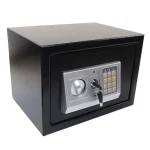 US Digital Electronic Safe Box Password Key Unlocking Home 3 | PricZone Black metal safe with a numeric keypad lock and circular handle on the front panel | PricZone