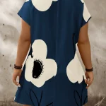Plus Size Floral Notch VNeck Batwing Sleeve Summer Dress 1 | PricZone Plus Size Floral Notch V Neck Batwing Sleeve Summer Dress 1 | PricZone