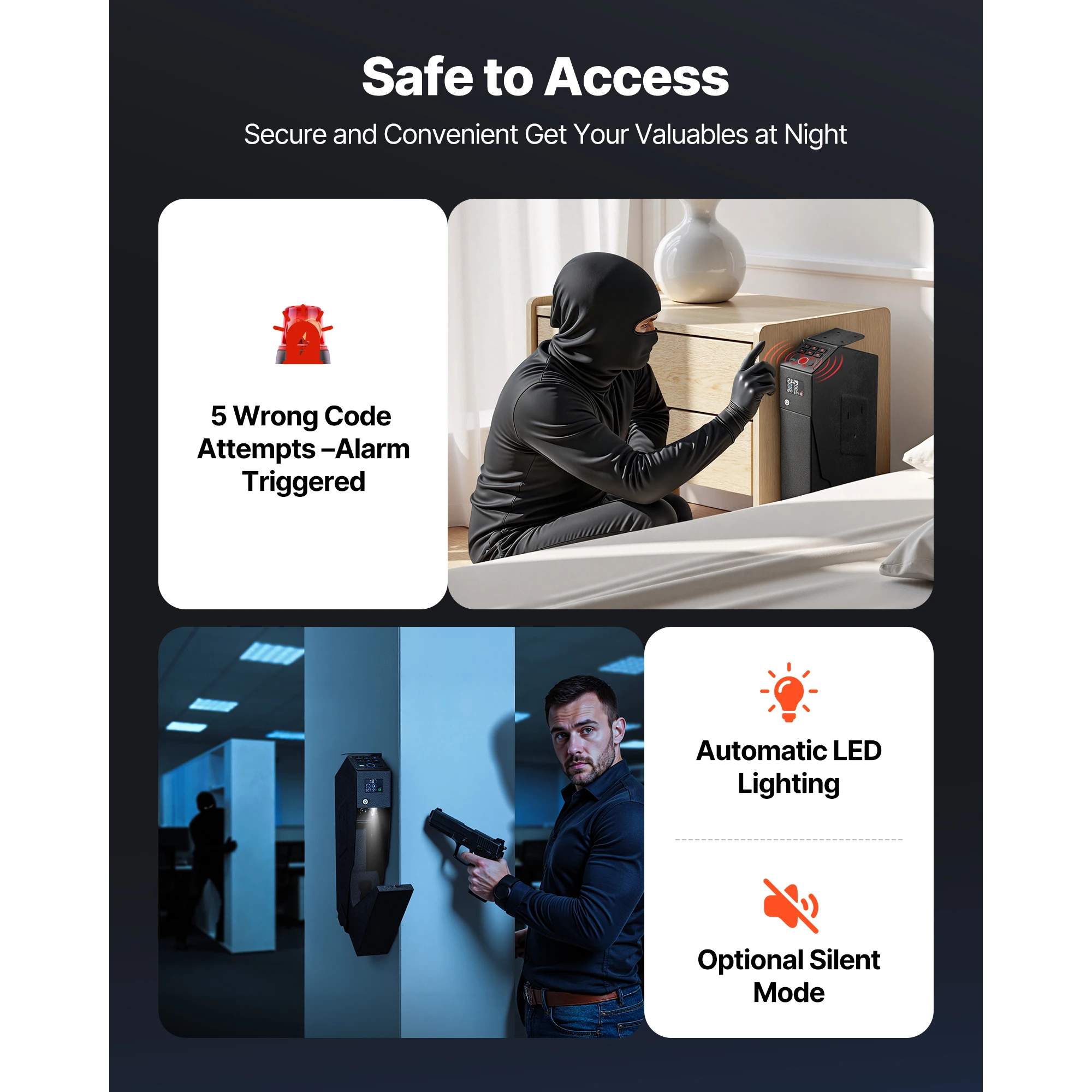 3Way Handgun Safe with Fingerprint Password 5 | PricZone 3 Way Handgun Safe with Fingerprint Password 5 | PricZone