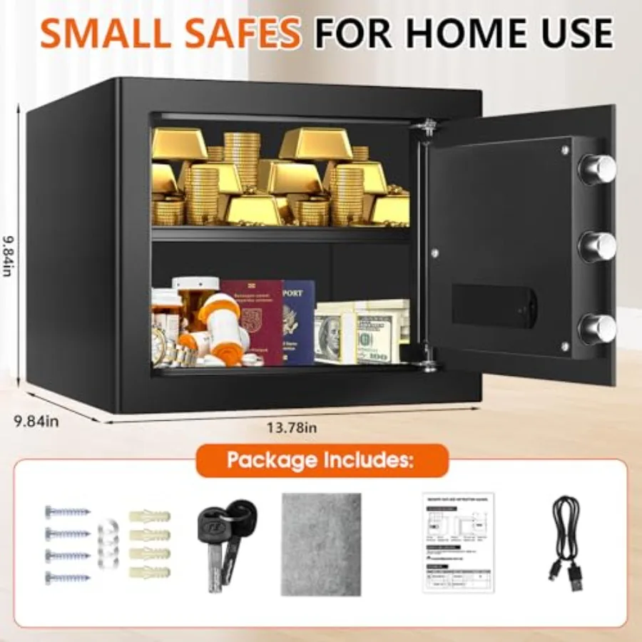 Small Home Water and Fireproof Digital Security Safe Box 9
