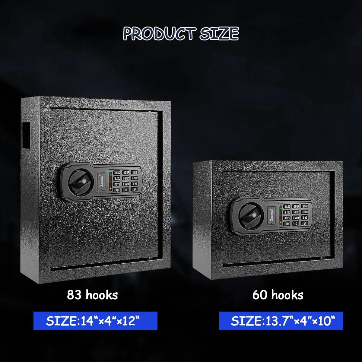 83 Keys Wall Safe with Sensor Light Emergency Power Secure 9
