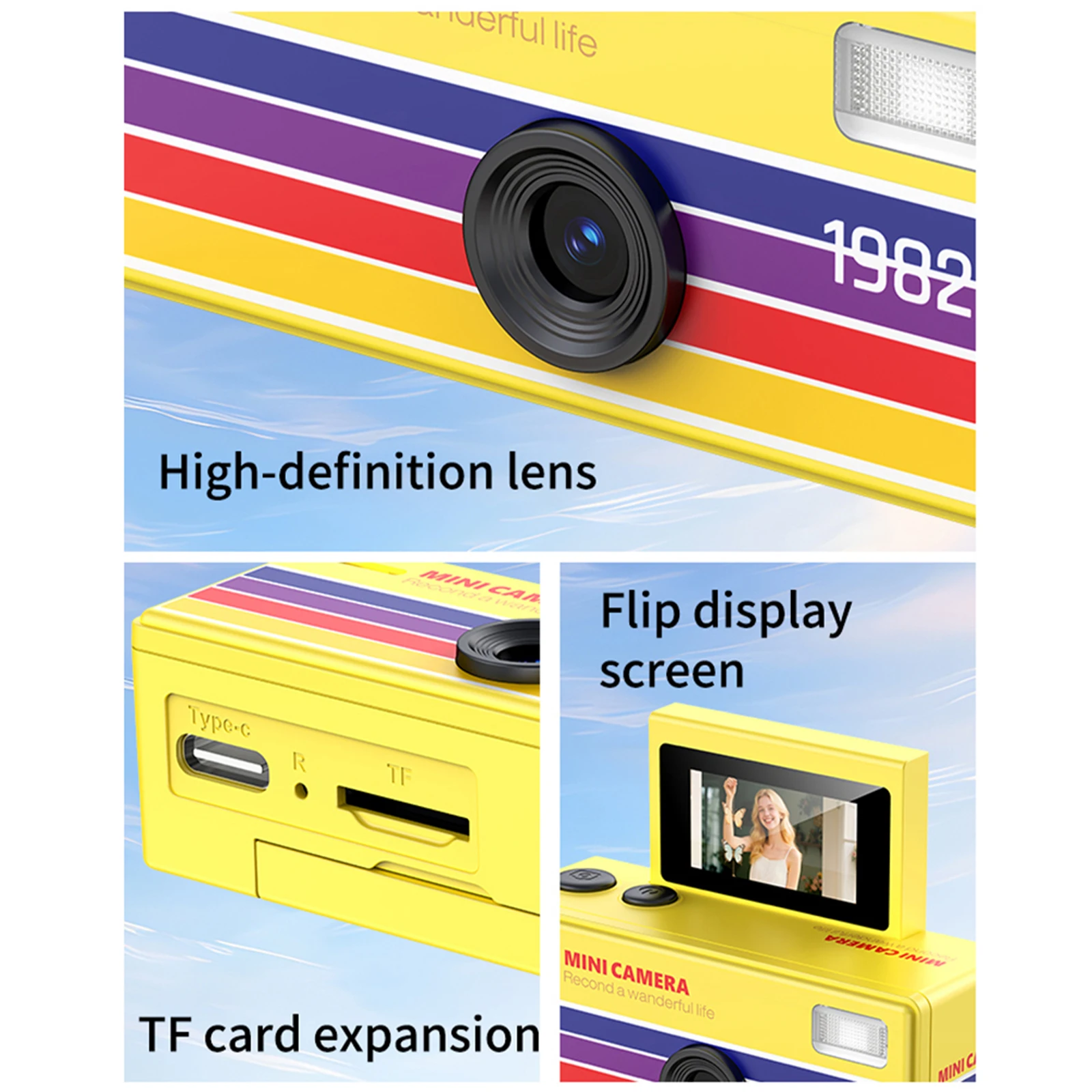 Lk030 0.96In Flip Retro Action Keychain Camera 1080P 22