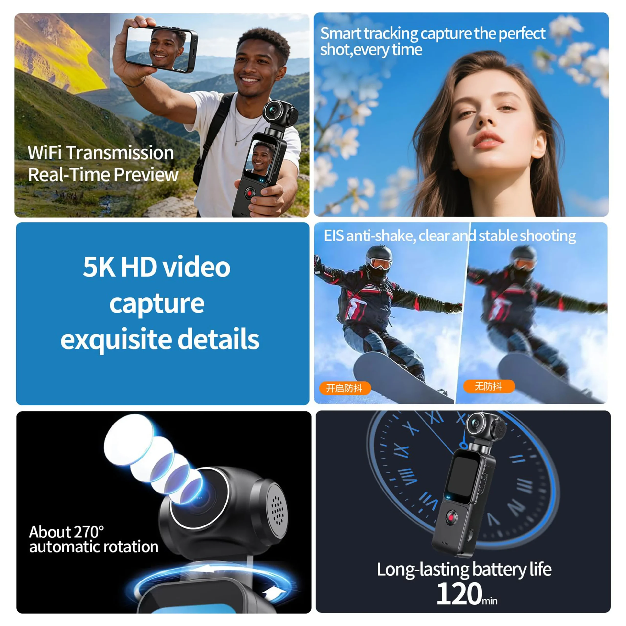 5K Hd Handheld Camera with 270 Rotation Lens 5 | PricZone 5K Hd Handheld Camera with 270 Rotation Lens 5 | PricZone