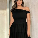 Plus Size Off Shoulder Short Summer Dress 1 | PricZone Plus Size Off Shoulder Short Summer Dress 1 | PricZone