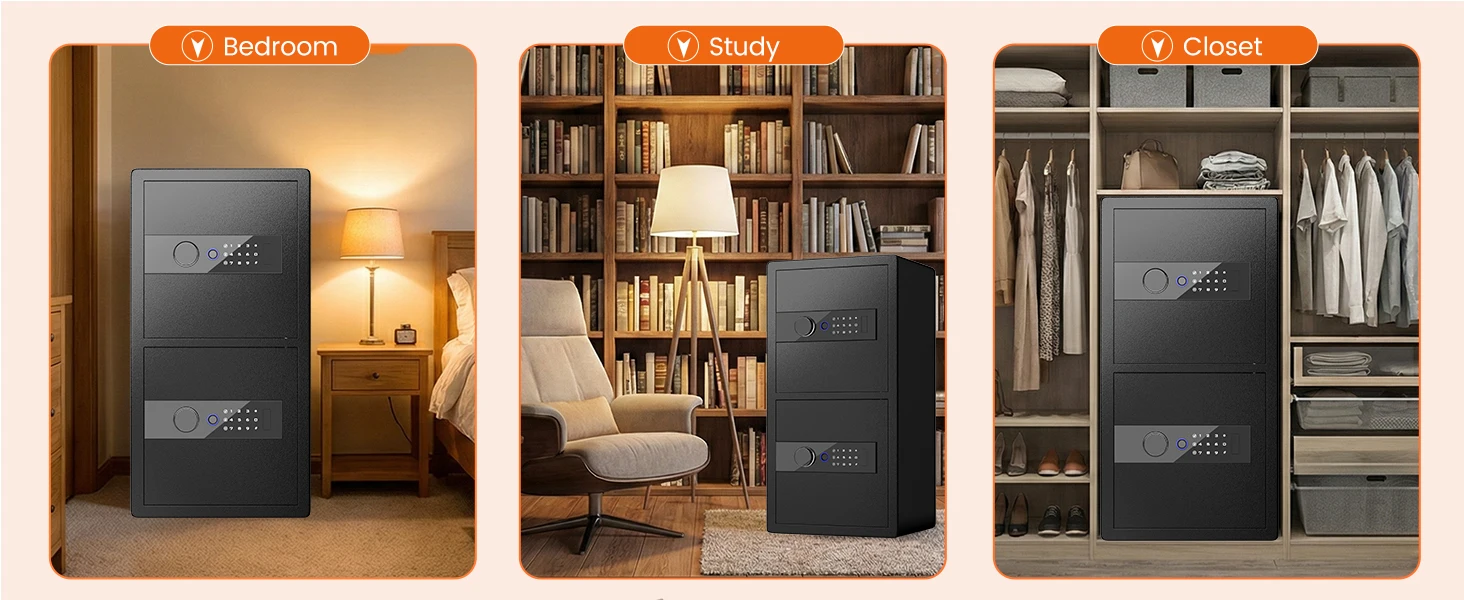 Heavy-Duty Large Capacity Safe with Hidden Knob and Dual 12
