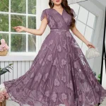 Floral Print Wrap Dress for Women Plus Size Floor Length 4 | PricZone