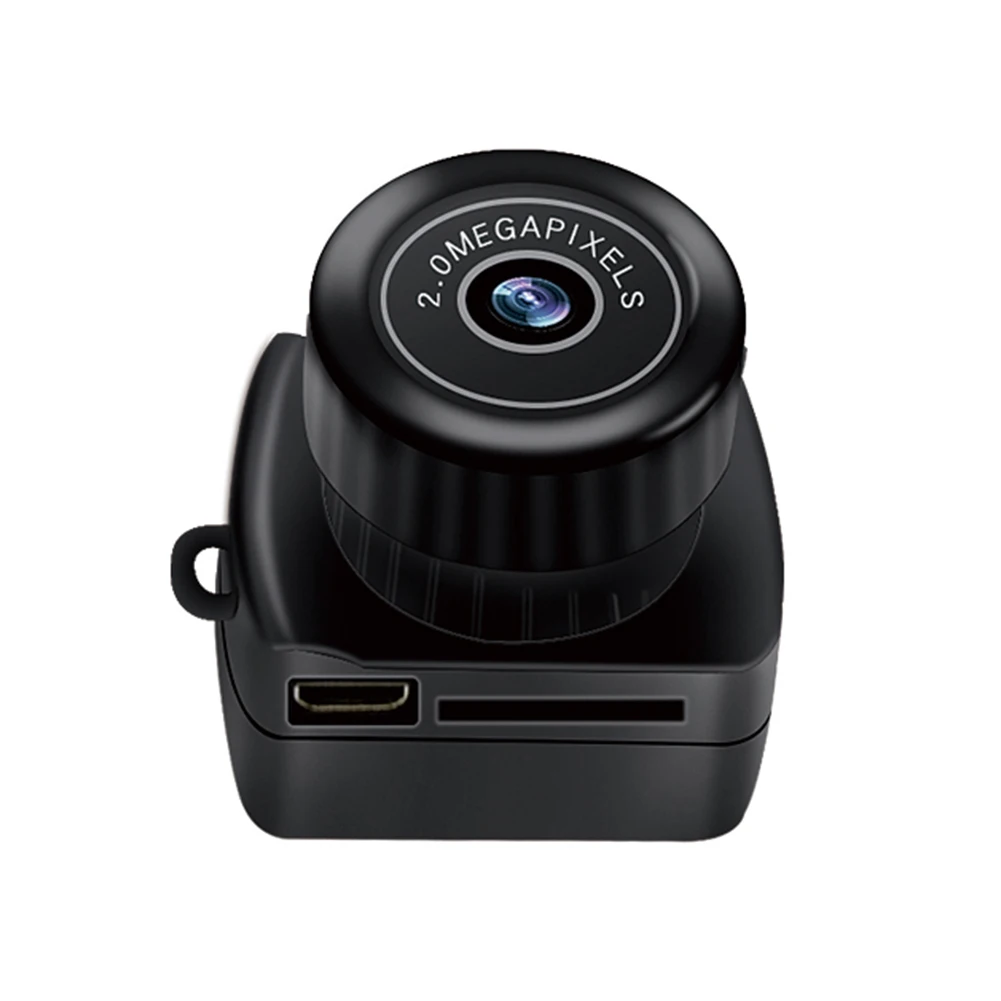 Y2000 Portable Video Audio Recorder Camcorder Monitor 5 | PricZone Small black camera with a round lens labeled 20 megapixels mounted on a base with a USB port | PricZone