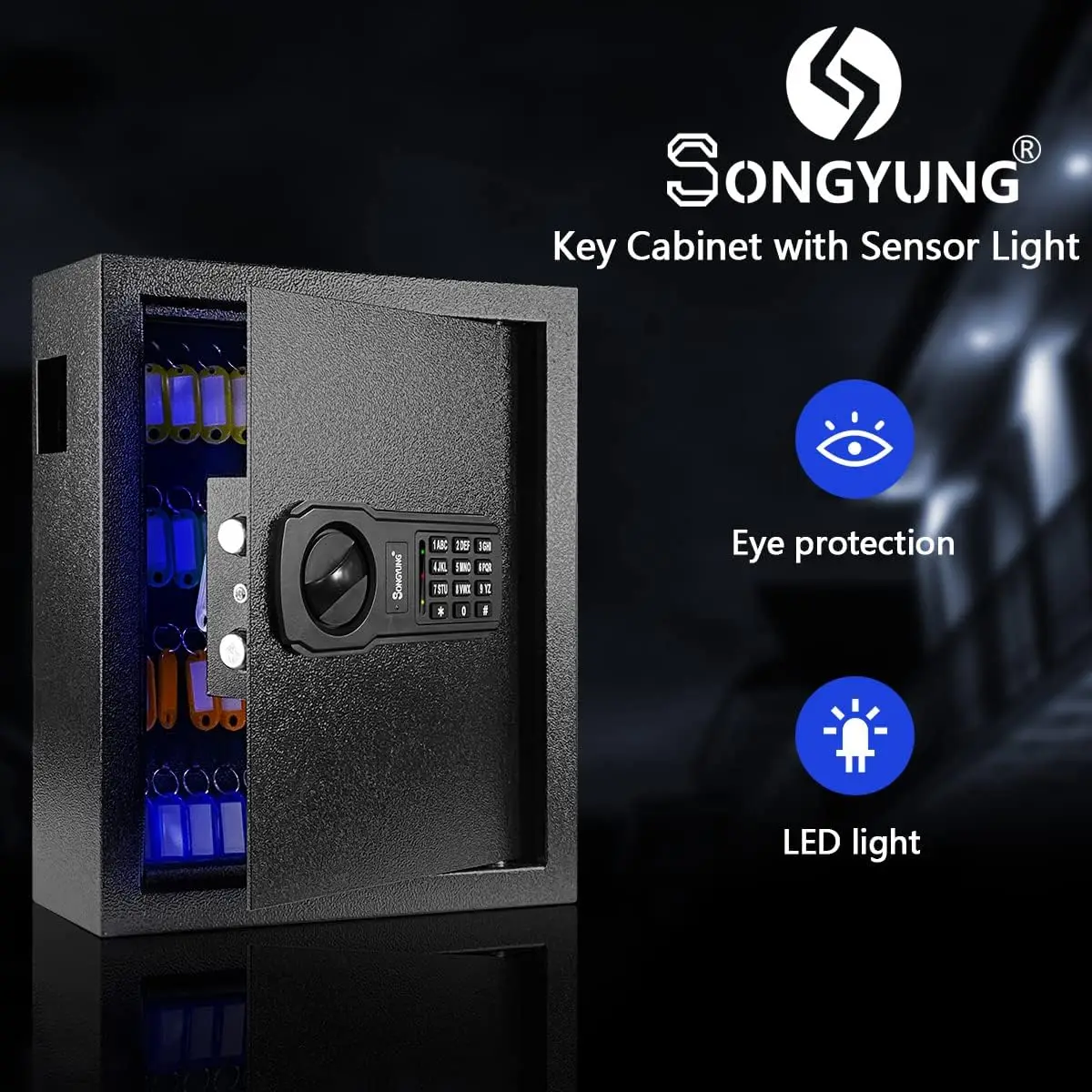 83 Keys Wall Safe with Sensor Light Emergency Power Secure 10