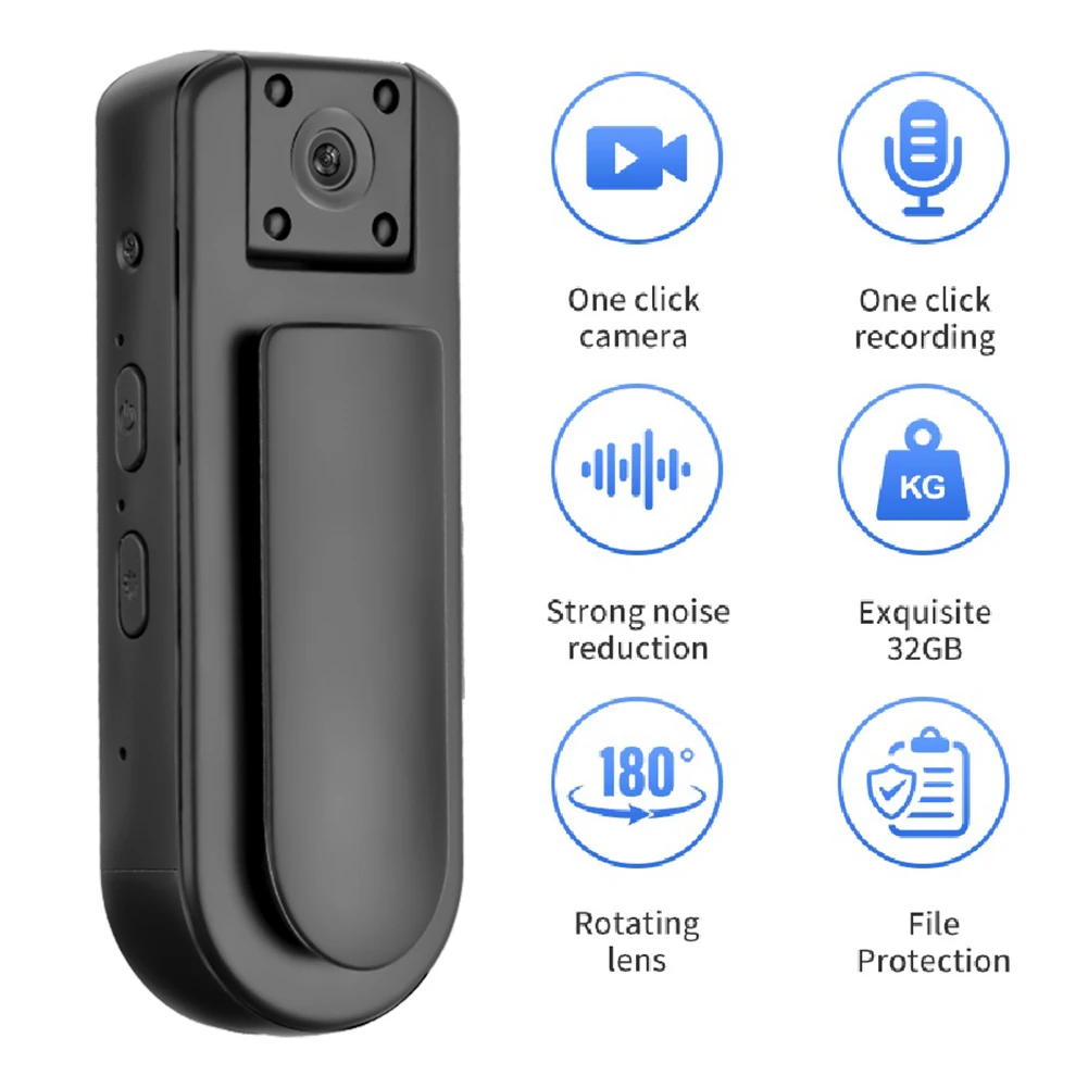 HD 1080P Portable Body Worn Cam with Night Vision and Audio 7