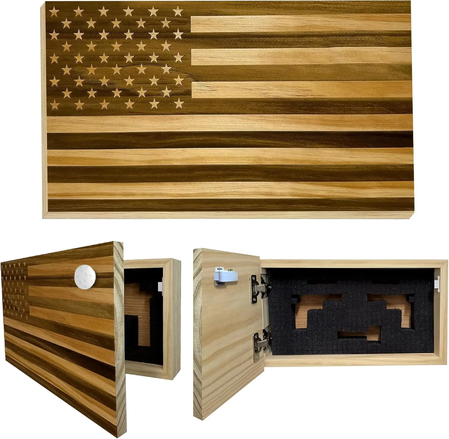 American Flag Hidden Wall Mounted Gun Safe with Magnetic 1 | PricZone American Flag Hidden Wall Mounted Gun Safe with Magnetic 1 | PricZone