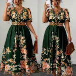 Plus Size Bohemian Floral VNeck Maxi Dress 3 | PricZone Plus Size Bohemian Floral V Neck Maxi Dress 3 | PricZone