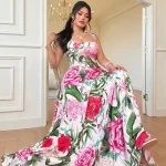 Floral Print Floor Length Dress for Women Plus Size 5 | PricZone