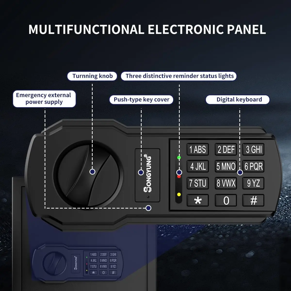 83 Keys Wall Safe with Sensor Light Emergency Power Secure 8