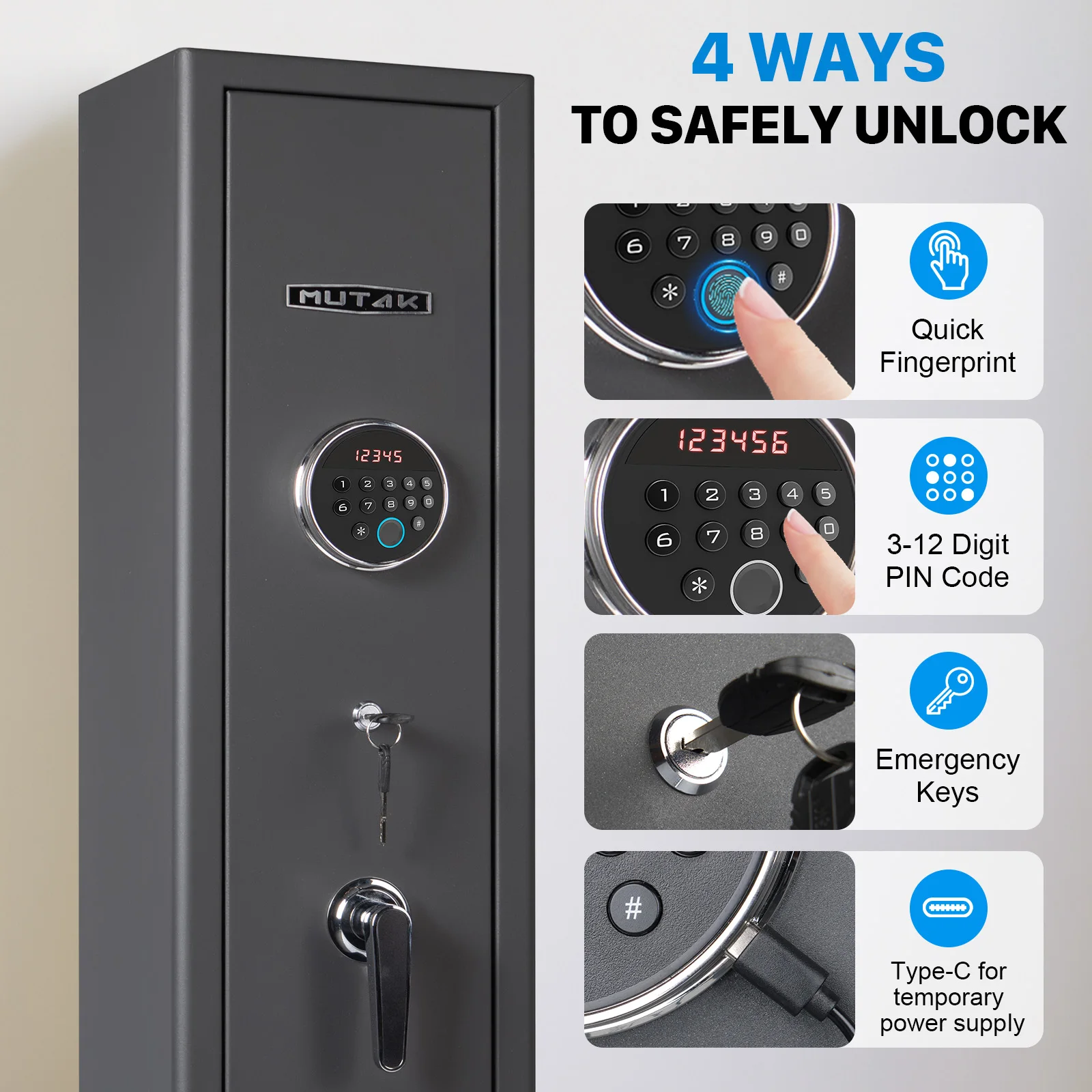 Mutak 38 Rifle Gun Safe with Biometric Lock 4 | PricZone Mutak 3 8 Rifle Gun Safe with Biometric Lock 4 | PricZone
