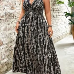 Plus Size Tie Dye Print Maxi Dress with Side Slit 6 | PricZone