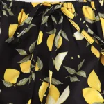 Casual Summer Plus Size Lemon Print Split Maxi Dress 3 | PricZone