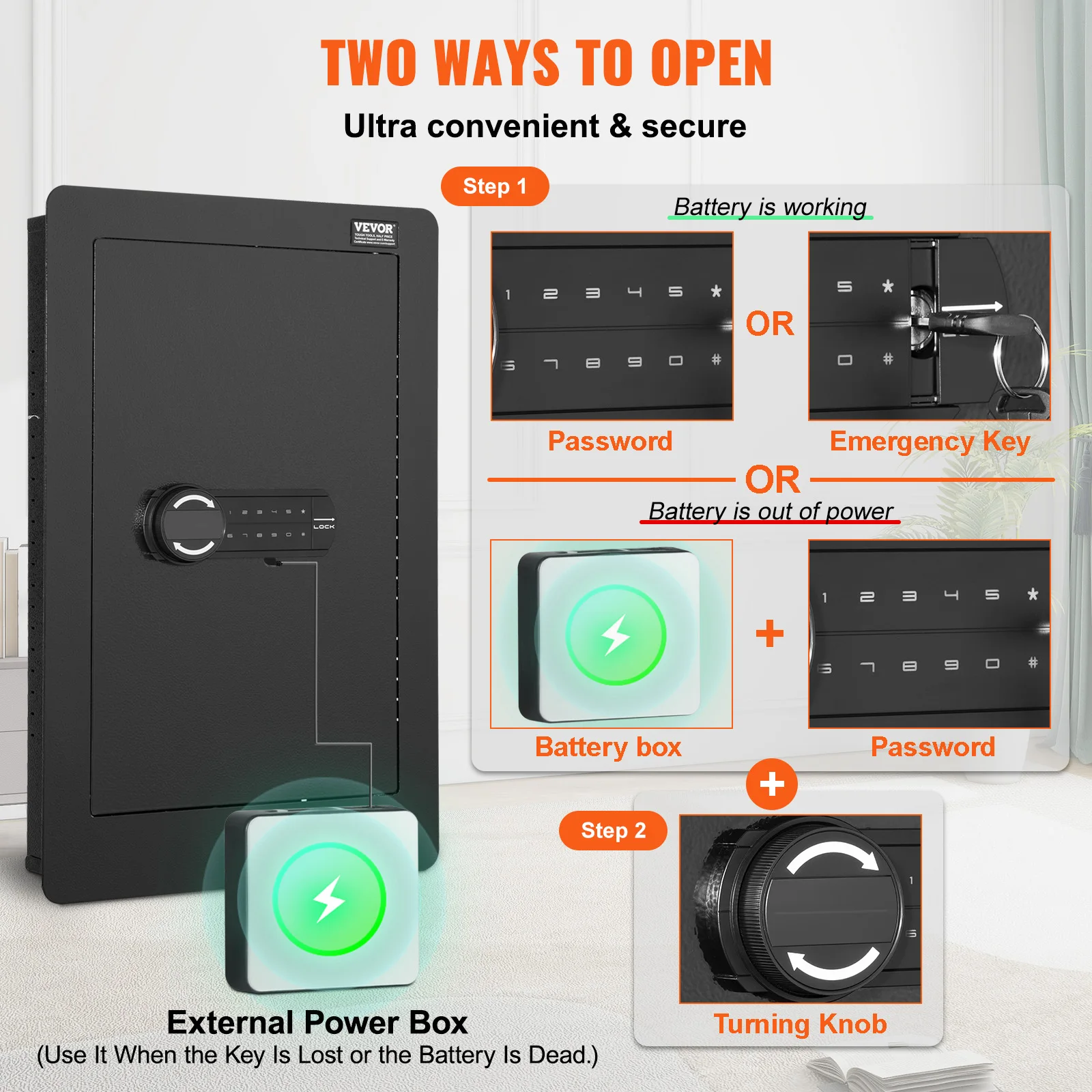 Q235 Steel Wall Safe with Keypad and 34 Tier Storage 3 | PricZone Q235 Steel Wall Safe with Keypad and 34 Tier Storage 3 | PricZone