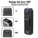HD 1080P Miniature Body Camera with Night Vision 4 | PricZone Rotatable camera lens showing 0° 90° and 180° positions for a wide angle or panoramic view on a handheld device | PricZone