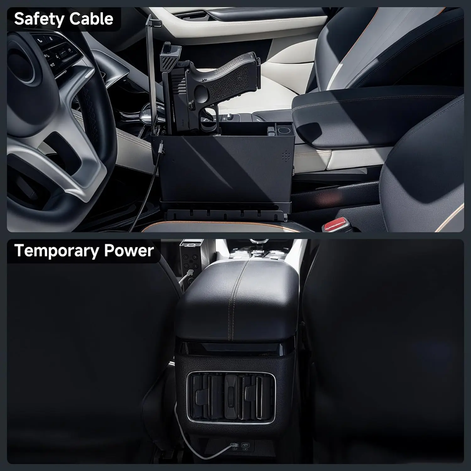 Vehicle Gun Safe for Handgun with Fingerprint Keypad Key 9
