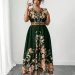 Plus Size Bohemian Floral VNeck Maxi Dress 2 | PricZone Plus Size Bohemian Floral V Neck Maxi Dress 2 | PricZone